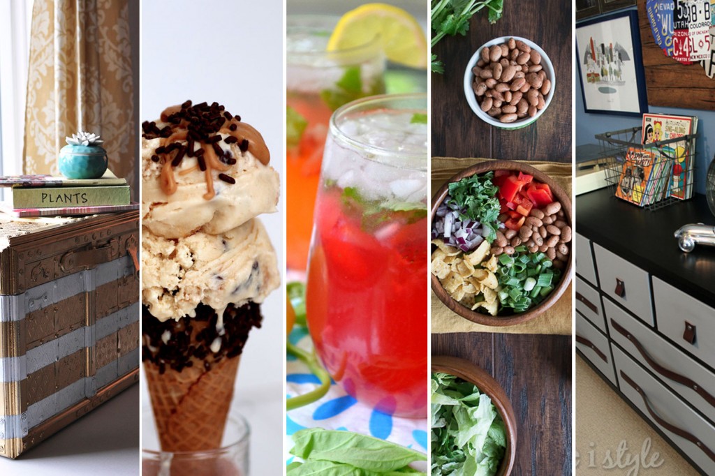 Pinworthy Projects Party Features: Metallic Painted Chest, Peanut Butter Ice Cream, Strawberry-Basil Summer Spritzer, Tex Mex Frito Salad, and DIY Leather Belt Drawer Pulls | Atkinson Drive