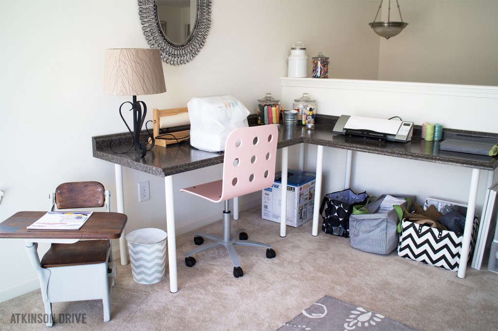 DIY Desk (using countertop pieces and IKEA desk legs) | Atkinson Drive