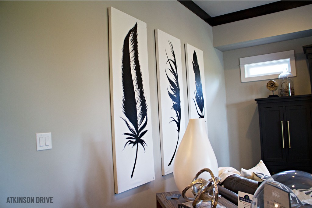 Home-a-Rama 2014: Oversized family room feather art | Atkinson Drive