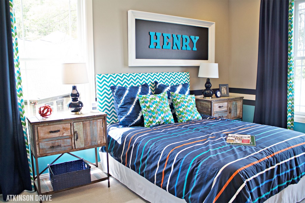 Home-a-Rama 2014: Fun and colorful boys room with name artwork | Atkinson Drive