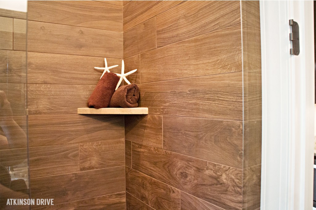 Home-a-Rama 2014: Walk-in shower with wood-look tiles | Atkinson Drive