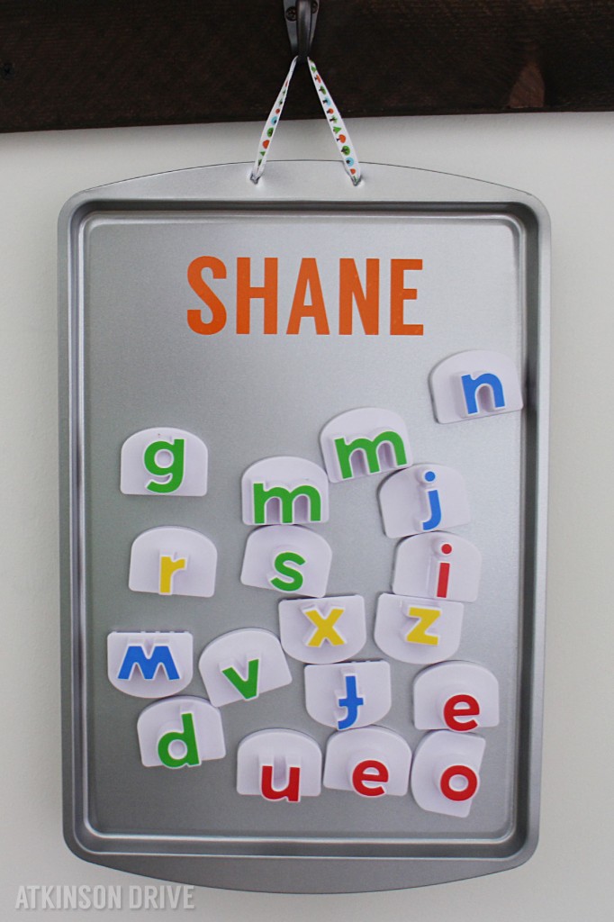 DIY Magnetic Play Board (for under $5) by Atkinson Drive