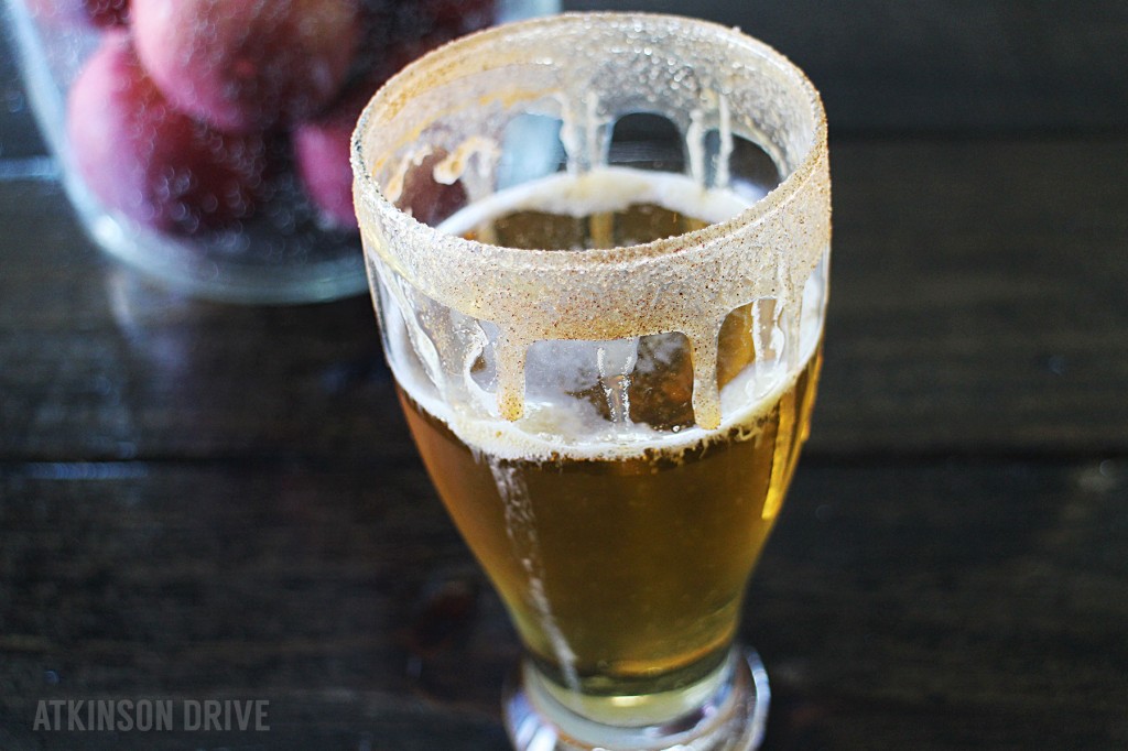 Looking for a Fall treat to beat the heat? This chilled caramel apple cider (just for grown-ups) is the perfect early Fall cocktail!
