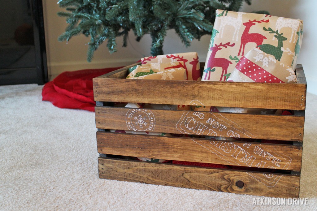 Keep the spark of Christmas alive with this DIY "Do Not Open Until Christmas" North Pole Christmas gift delivery crate! /// by Atkinson Drive